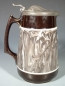 Preview: Krug, Jugendstil um 1900, Keramik, mit Zinndeckel, H: 20 cm