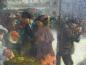 Preview: Otto Rüger: Gemälde Stadtansicht mit lebhaftem Markttreiben, Öl/Leinwand