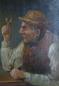 Preview: H. Wenck, 19. Jh.: Paar Gemälde Pfeife rauchender Mann mit Likörglas, Lesender Mann. Öl auf Leinwand