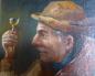 Preview: H. Wenck, 19. Jh.: Paar Gemälde Pfeife rauchender Mann mit Likörglas, Lesender Mann. Öl auf Leinwand