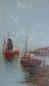 Preview: H. Fabre: Gemälde Segelboote im Hafen. Öl / Holz