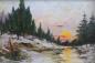 Preview: Gemälde Bachlandschaft mit Sonnenuntergang