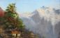 Preview: Paar Gemälde Landschaft mit See / Berglandschaft mit Hütte