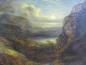 Preview: Gemälde Bergige Landschaft mit See bei gewittriger Stimmung