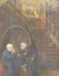 Preview: Gemälde Mönch und Gutsherr beim Weintrinken im Haus, mit Interieur