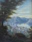 Preview: v. Molsberg (18)77: Gemälde Ansicht Stadt mit Kirche und Burg, dahinter Flußlauf mit Schiffen und weiterer Burg