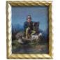 Preview: Gemälde Hirtenjunge mit Ziegen, auf einem Fels sitzend, 19. Jh.
