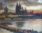 Preview: Gemälde Köln, Kölner Dom, Rhein mit Deutzer Brücke, Ansicht um 1900