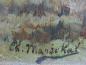 Preview: Charles Marechal: Gemälde Landschaft mit Fluß, im Hintergund Häuser