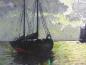 Preview: Monogrammist EH: Gemälde Boote auf See. Öl/Hartfaserplatte