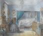 Preview: A. Peters: Gemälde Barock Interieur, Gutbürgerliche Dame am Schreibtisch sitzend
