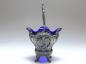 Preview: Henkelkorb mit kobaltblauem Glaseinsatz, 800er Silber, 1890/1910, Pralinenkorb
