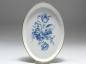 Preview: Platte oval, Meissen, Blumen Bukett mit Rose, Aquatinta schieferblau, L: 18 cm