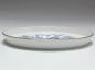 Preview: Platte oval, Meissen, Blumen Bukett mit Rose, Aquatinta schieferblau, L: 18 cm