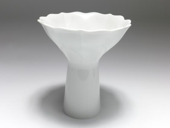 Vase, Meissen, Blüten Relief weiß, H: 18 cm
