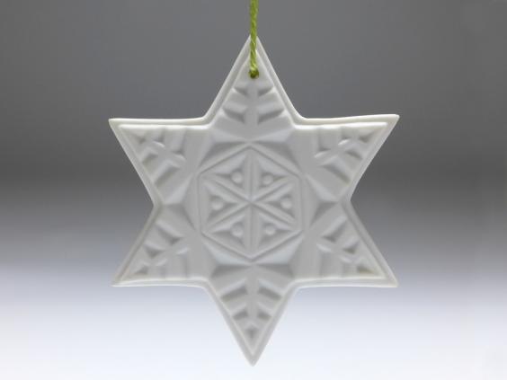 Stern, Weihnachtsanhänger, Meissen, weiß, 5,5 cm