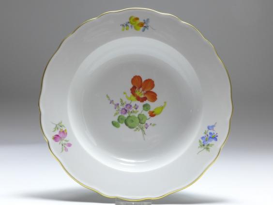 Suppenteller, Meissen, Blume 2 - Kapuzinerkresse, D: 22 cm