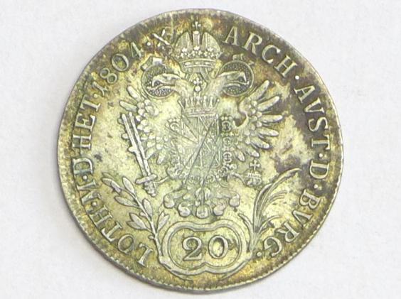 Münze RDR 20 Kreuzer, Österreich Kaiser Franz II Habsburg 1804, Franziskus II