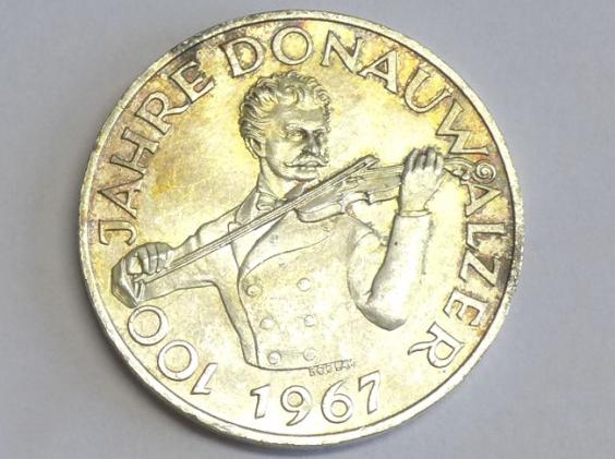 Münze 50 Schilling 1967 Österreich VZ, Silber, D: 34 mm