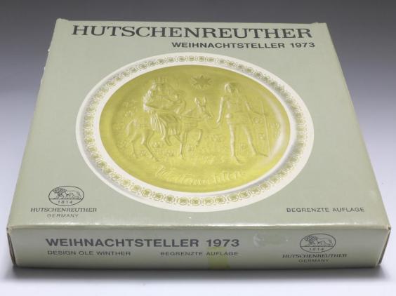Set 6x Weihnachtsteller 1973-1978, Hutschenreuther, Design Ole Winther, D: 21,5 cm