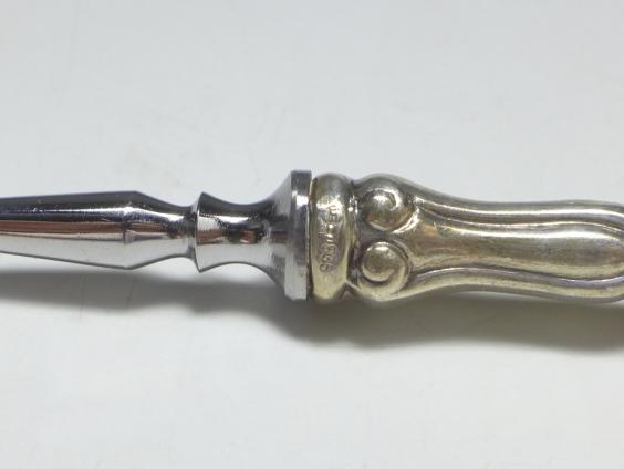 Aufschnittgabel, Griff 835er Silber, Hildesheimer Rose, L: 16,5 cm