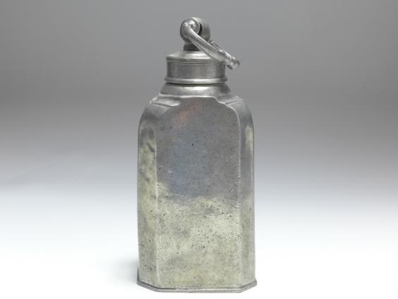 Schraubflasche, Zinn, H: 21,5 cm