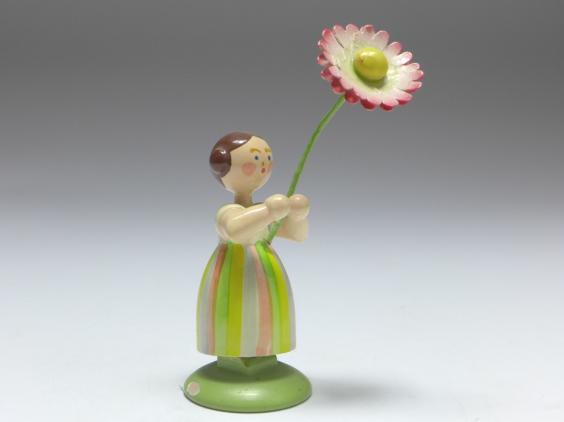 Figur Mädchen mit Blume, Erzgebirge, H: 9 cm