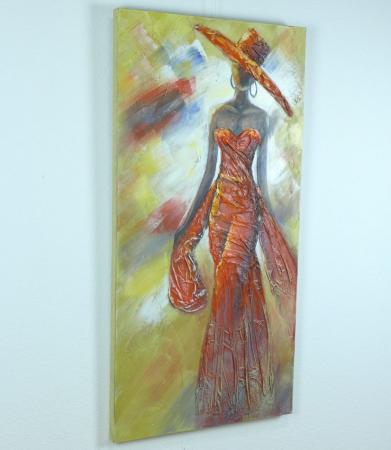 Gemälde Dame in rot, Öl/Leinwand, 120x60 cm