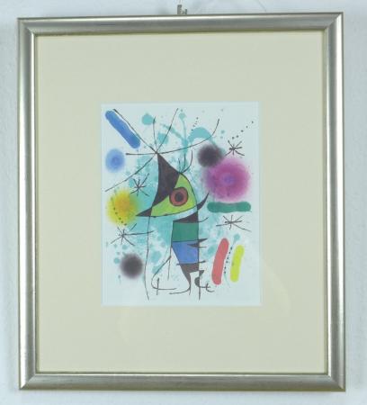 Joan Miró: Kunstdruck "Le chanteur - Der singende Fisch", 1972, im Rahmen