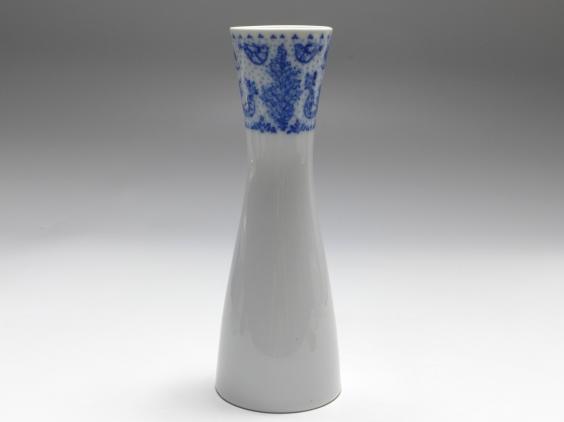 Vase, Rosenthal, blaues Dekor, H: 22,5 cm