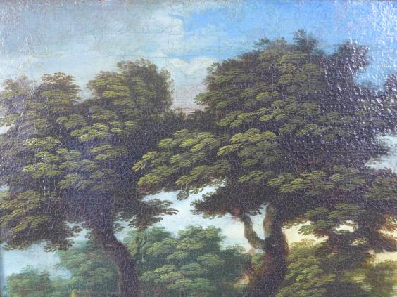 Gemälde: barocke Landschaft, 17./18. Jh., Öl/Lwd.