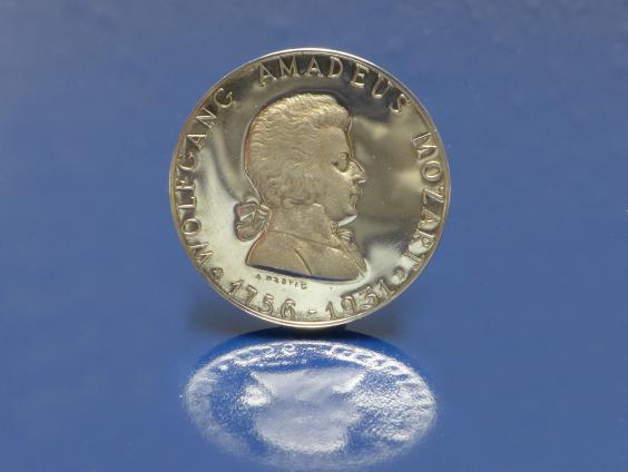 Medaille Wolfgang Amadeus Mozart 175. Geburtstag, Österreich, Silber, D: 36 mm