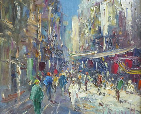 Gemälde Belebte Straße in orientalischer Stadt