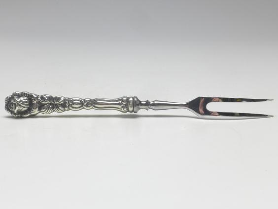 Fleischgabel, ALBO 835er Silber, Hildesheimer Rose, L: 17 cm