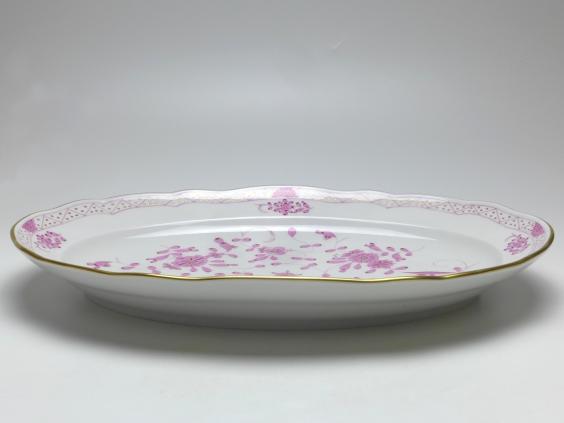 Bratenplatte, ovale Platte, Meissen, Indisch purpur reich, 41 x 30 cm