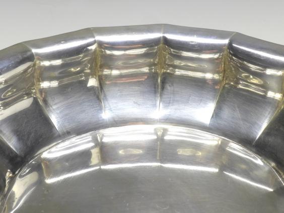 runde Schale auf 4 Füßen, WTB, Wilhelm Binder, Schwäbisch Gmünd, 800er Silber, D: 23 cm, 387 g