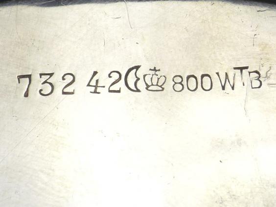 runde Schale auf 4 Füßen, WTB, Wilhelm Binder, Schwäbisch Gmünd, 800er Silber, D: 23 cm, 387 g
