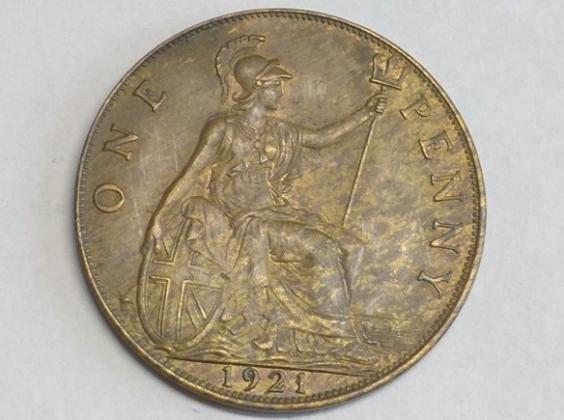 Münze one Penny, 1921, Großbritannien/England Georg V (1910-1936)