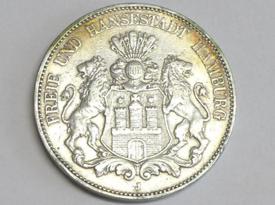 Münze 5 Mark, 1902 J, Deutsches Reich, Freie und Hansestadt Hamburg