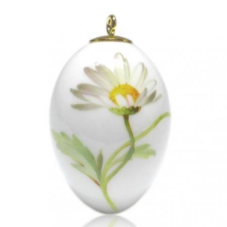 Miniatur-Ei, Meissen, Blumenmalerei Margerite, H: 5 cm
