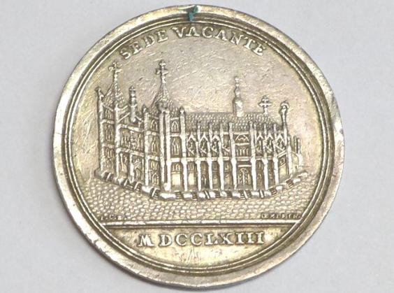 Silbermedaille, 1763, Oexlein, Regensburger Dom, Bistum, Sedisvakanz 1763-1764