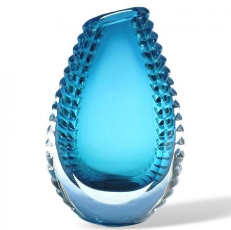 Vase, Beyer & Co., eisblauer Innenüberfang, H: 20 cm