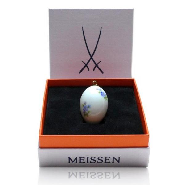 Miniatur-Ei, Meissen, Gestreute Vergißmeinnicht, H: 5 cm