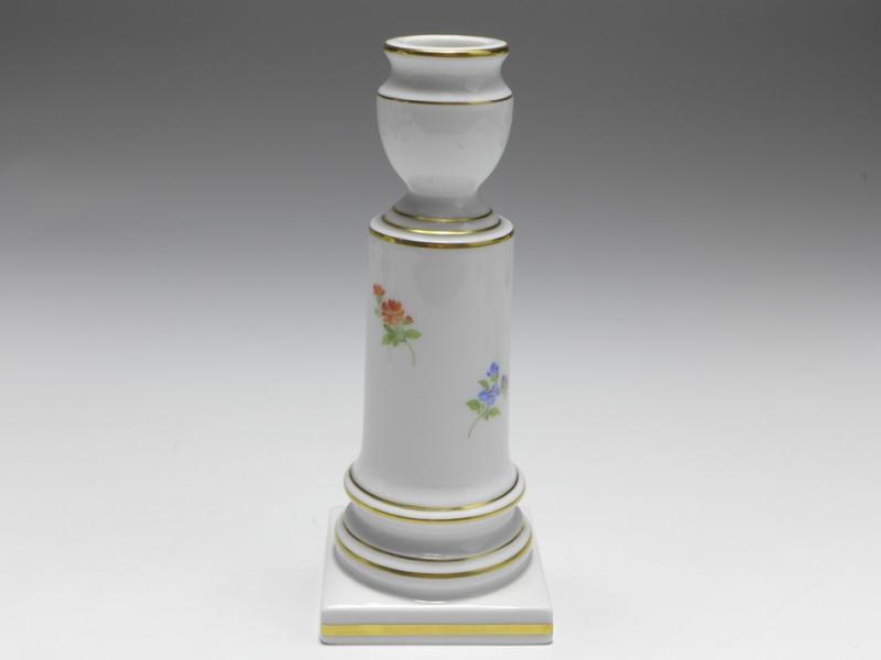 Kerzenhalter, Meissen, Blumenmalerei Osterglocke, H: 14 cm