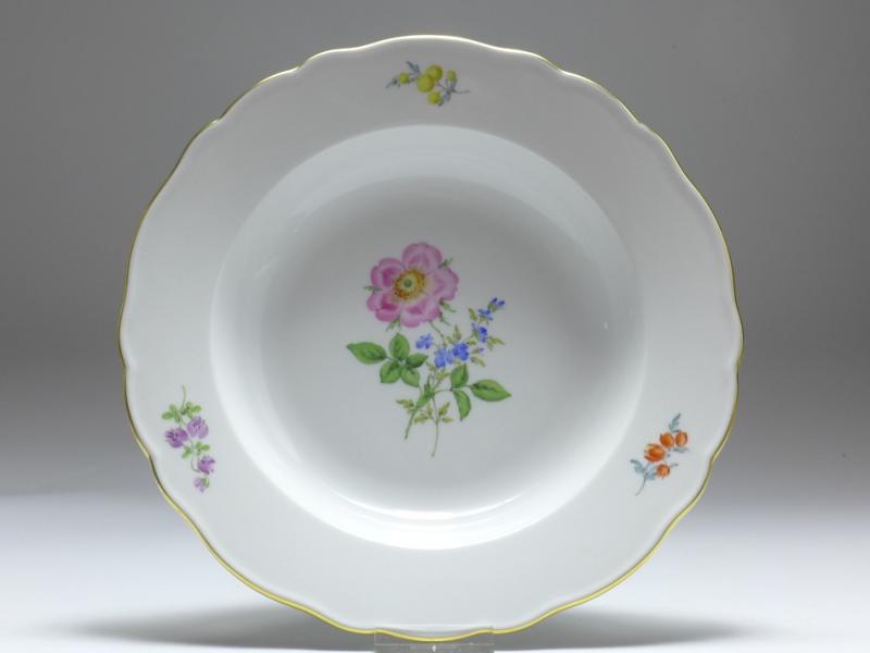 Suppenteller, Meissen, Blume 2 - Rose, D: 22 cm