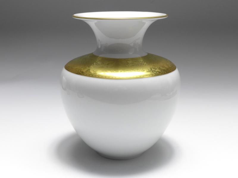 Vase, Blumenvase, Weimar, Golddekor, H: 17,5 cm