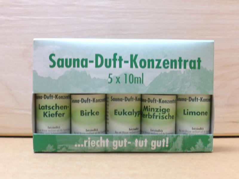 Set Saunaaufguss 5x 10 ml (24 €/100 ml), Saunaduftkonzentrat, Saunaduft