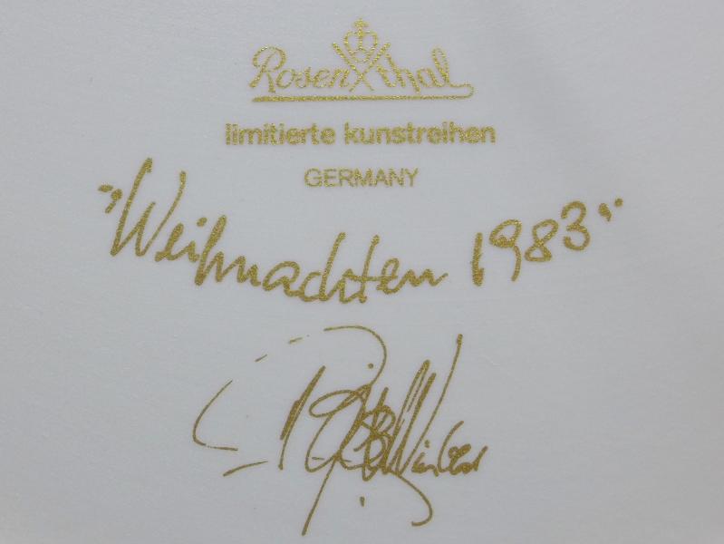 Rosenthal Wandteller Weihnachten 1983, Björn Wiinblad, D: 29,5 cm