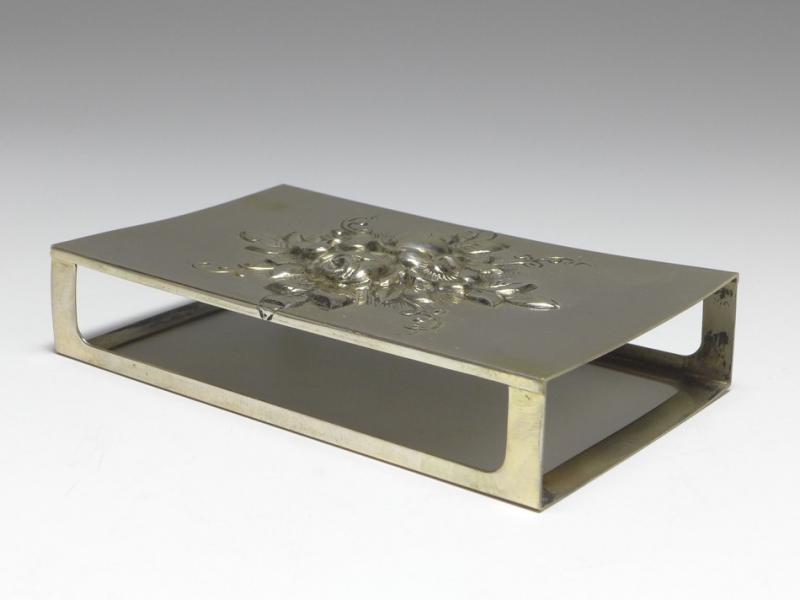 Etuihülle für Streichhölzer, 835er Silber, Hildesheimer Rose, 11 x 7 cm