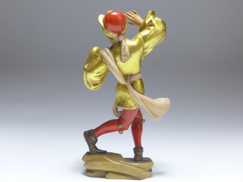 Figur Moriskentänzer, Holz, bunt und gold staffiert, H: 19 cm